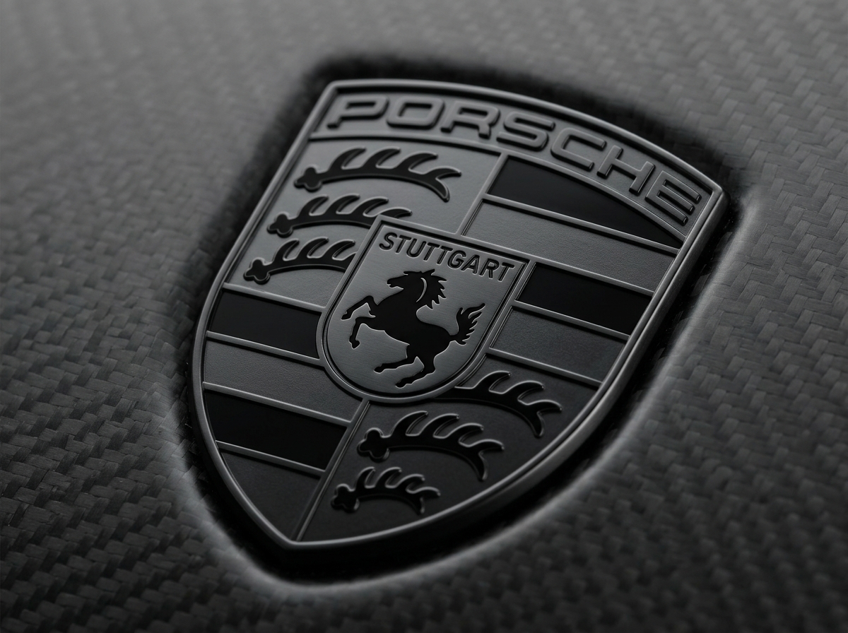 Porsche horse crest logo black